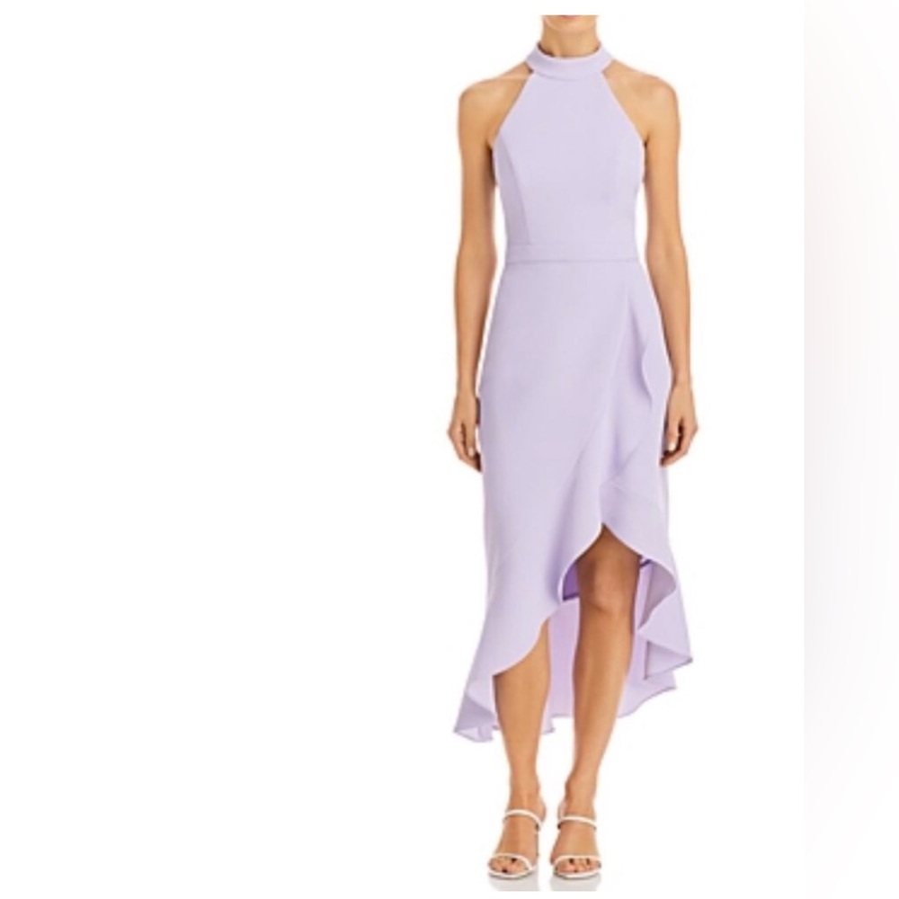 AQUA Lilac High Low Halter Dress